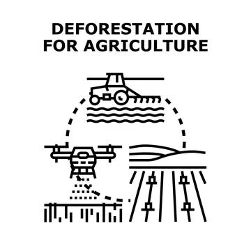 Deforestation for agriculture icon vector concept Stock Illustration