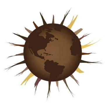 Deforestation and global warming. Stock Illustration