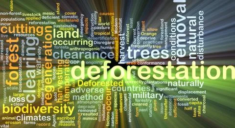 Deforestation background concept glowing イラスト素材