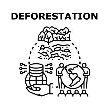 Deforestation concept with global data and environmental concern 스톡 일러스트