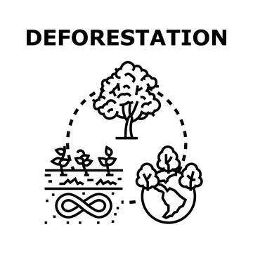 Deforestation concept vector illustrating environmental crisis Stock Illustration
