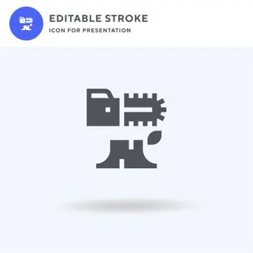 Deforestation icon vector, filled flat sign, solid pictogram isolated on whit 스톡 일러스트