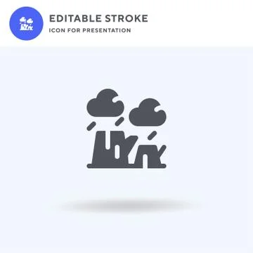 Deforestation icon vector, filled flat sign, solid pictogram isolated on white イラスト素材