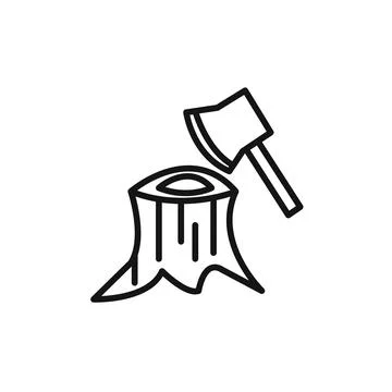 Deforestation icon vector set collection for web Illustrazione stock