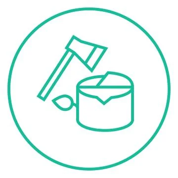 Deforestation line icon Stock Illustration