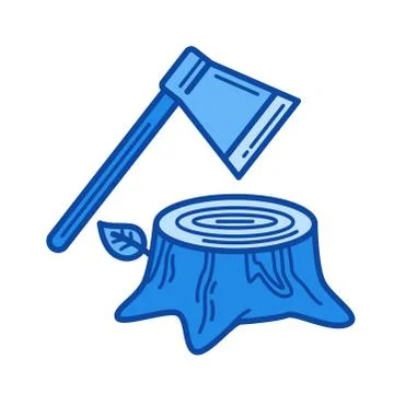 Deforestation line icon. Stock Illustration