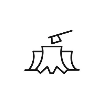 Deforestation logo sign vector outline Illustrazione stock