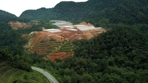 Deforestation, Malaysia Stockbeeldmateriaal 129866745
