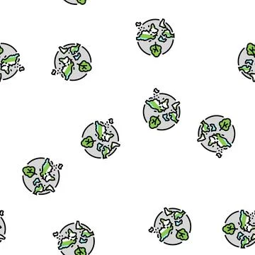 Deforestation map vector seamless pattern Illustrazione stock