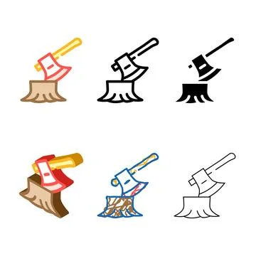 Deforestation problem color icon vector designs symbol Stock Illustration