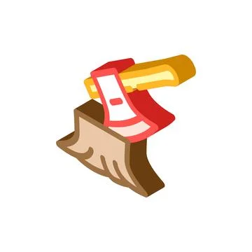 Deforestation problem isometric icon vector symbol illustration Illustrazione stock