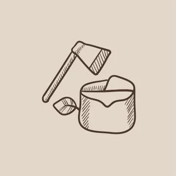 Deforestation sketch icon Stock Illustration