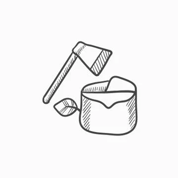 Deforestation sketch icon Stock Illustration