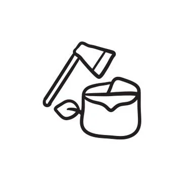 Deforestation sketch icon Stock Illustration