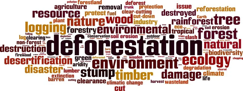 Deforestation word cloud Stock Illustration