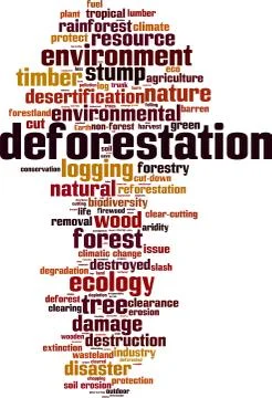 Deforestation word cloud Stock Illustration