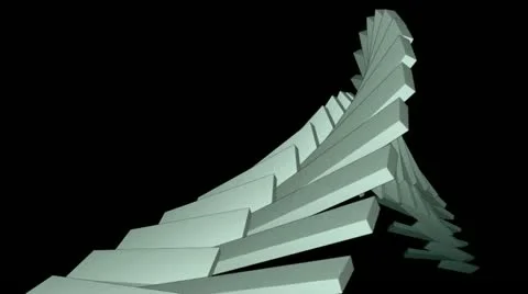 Deform square box math geometry array,conveyor belt &amp; stairs,computer tech web Stock Footage 11020151