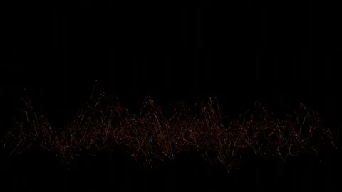 Deformable abstract figure from a grid with glossy spheres on a black background Video stock 309089627