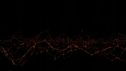 Deformable abstract figure from a grid with glossy spheres on a black background 库存影片 309089657