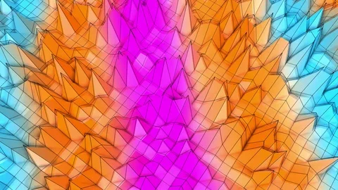 Deformable multi-colored low poly plane. three-dimensional abstract animation. B Stock-Footage 123129611