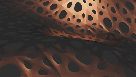 Deformable openwork plane with light brown color. looped animated background. 3d Stock Footage 297373858