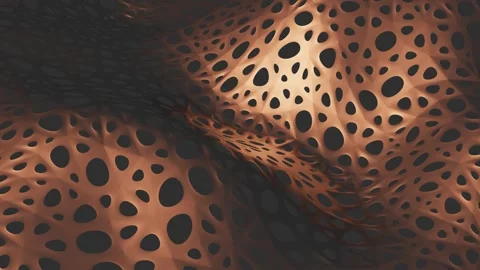 Deformable openwork plane with light brown color. looped animated background. 3d Video stock 297373863