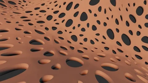 Deformable openwork plane with light brown color. looped animated background. 3d Видео 297373867