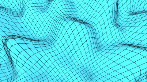 Deformable wave plane with a lattice. Background. 3d rendering Stock Footage 116999351