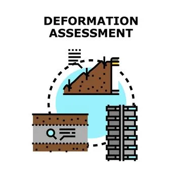 Deformation assessment measuring structural and ground instability 스톡 일러스트