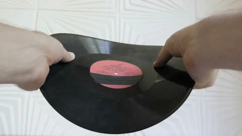 Deformation of vinyl record Stock Footage 106051850