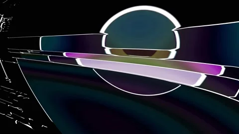Deformations and curves on pixelated screen, 80s color tv Stockbeeldmateriaal 125490444