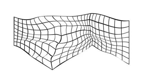 Deformed blank contour rectangle is divided into cells stretching into the fu 스톡 일러스트