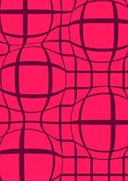 Deformed checkered pattern. Bright shade of red Stock Illustration
