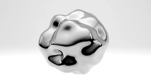 Deformed chrome sphere Stock Footage 196133148