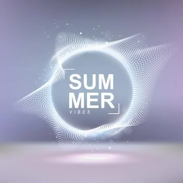 Deformed circle shape of the particles. Trendy dots cover design. Dynamic Illustrazione stock