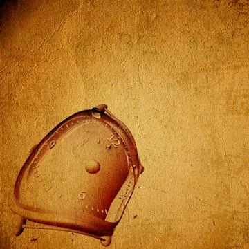 Deformed clock with moving pointer Stock Photos