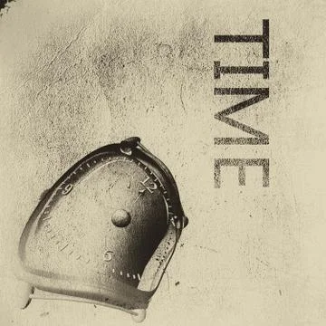 Deformed clock with moving pointer Stock Photos