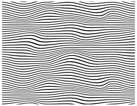 Deformed lines pattern, seamless on a transparent background, Vector lines,.. Stock Illustration