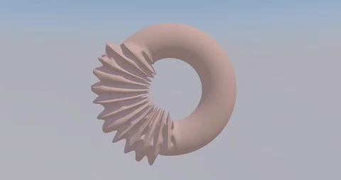 Deformed ring in the sky. Abstract animation, 3d render. Stock Footage 122244804
