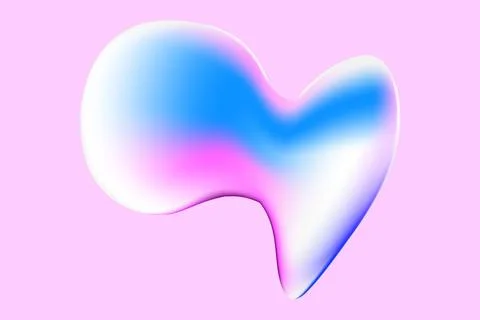 Deformed volume drop with a gradient. Decorative element on a pink background Stock Illustration