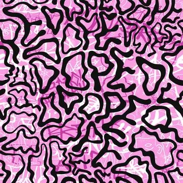 Deformed wavy dope word seamless pattern wallpaper.Vector graphic illustration Stock Illustration