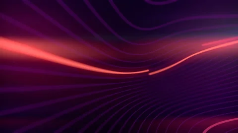 Deformed wavy wires with bright motion glowing lines. 3d loop animation. 4K, UHD Video stock 124116829