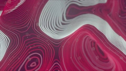 Deformed wavy wires with motion glowing elements. 3D render loop animation. 4K Stock Footage 116679040