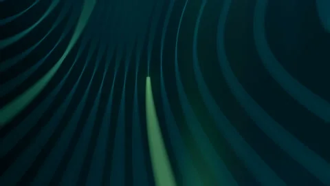 Deformed wavy wires with motion glowing elements. 3d rendering loop animation HD Stock Footage 132885307