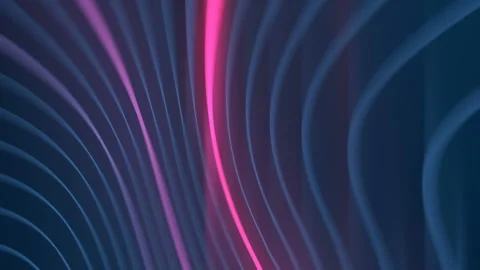 Deformed wavy wires with motion glowing elements 3d render loop animation HD Stock Footage 138032479