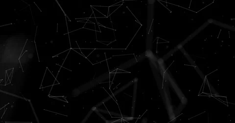 Deforming interlaces of dots and lines flying out of the darkness Stock Footage 279778243