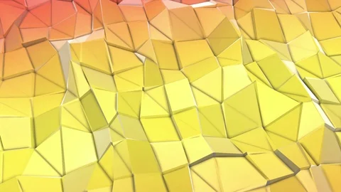 Deforming low-polygonal plane. abstract background. 3D rendering Stock Footage 94561894