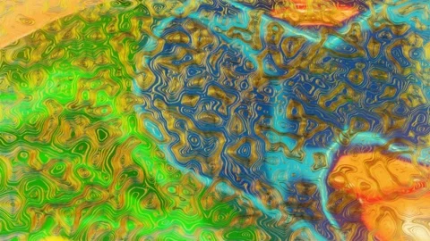 Deforming rainbow wave surface. looped background. 3d render Stock Footage 153812823