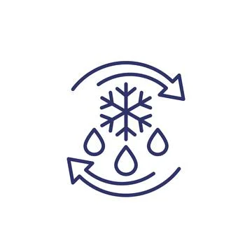 Defrost line icon on white, vector art Stock Illustration