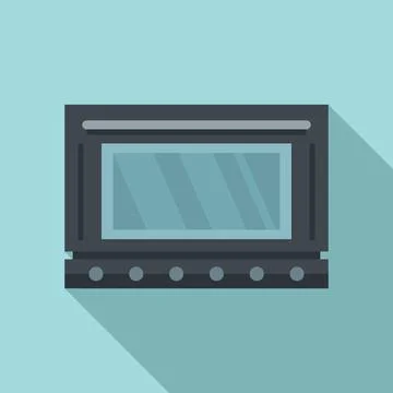 Defrost oven icon flat vector. Electric convection stove Stock Illustration